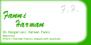 fanni harman business card